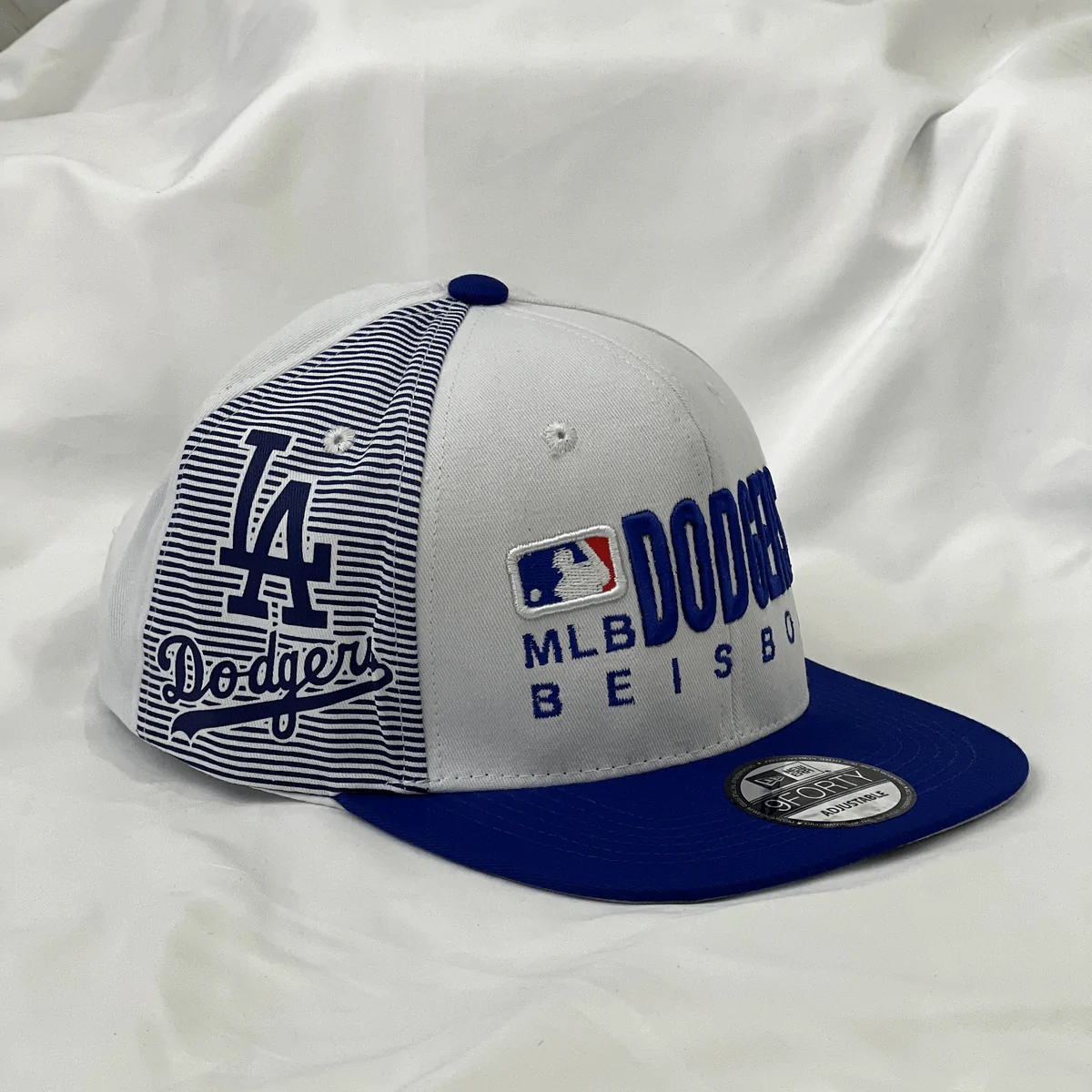 LOS ANGELES DODGERS MEN'S WHITE BLUE 9FIFTY NEWS ERAS MLB SNAP BACK CAP NEW - Image 3